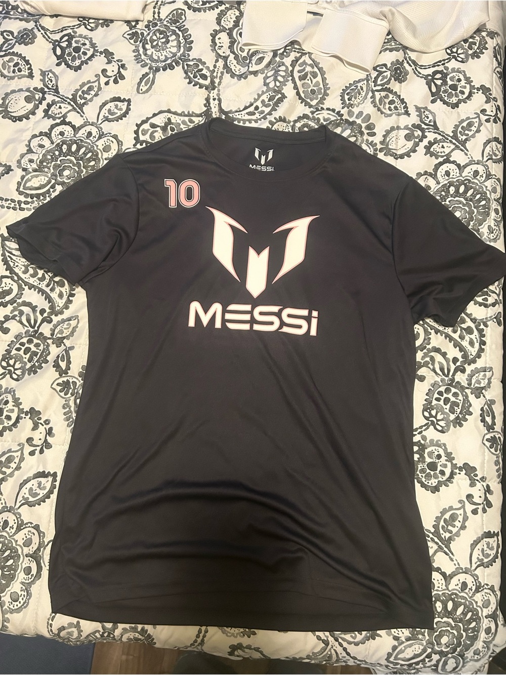 MESSi Short-Sleeve Performance Tee in Black with Pink Accents - Men's